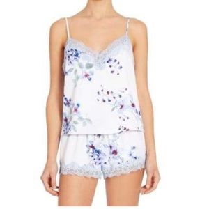 IN BLOOM By Jonquil Satin and Lace Pajama Tank and Short Set in Floral